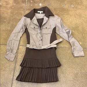 Dani brown shirt dress